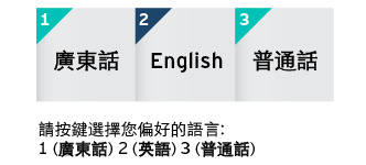 步驟1︰致電、選擇語言及輸入私人密碼